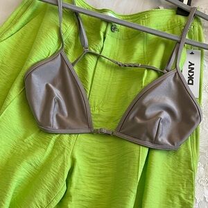 DKNY green wide leg pants